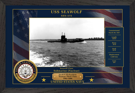 USS Seawolf SSN-575 Framed Patriotic Photo