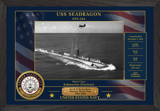 USS Seadragon SSN-584 Framed Patriotic Photo