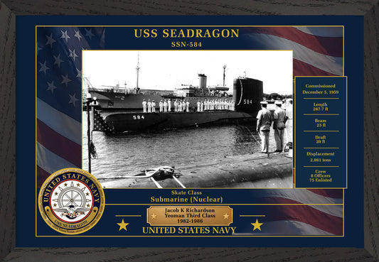 USS Seadragon SSN-584 Framed Patriotic Photo