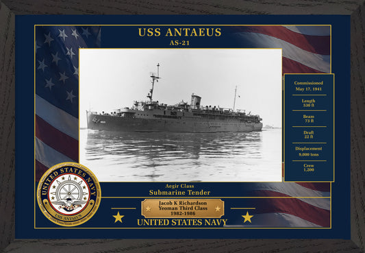 USS Antaeus AS-21 Framed Patriotic Photo