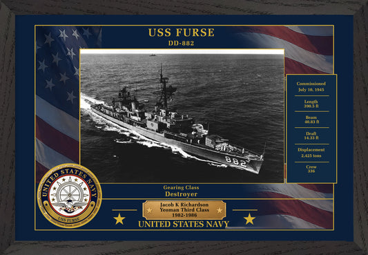 USS Furse DD-882 Framed Patriotic Photo