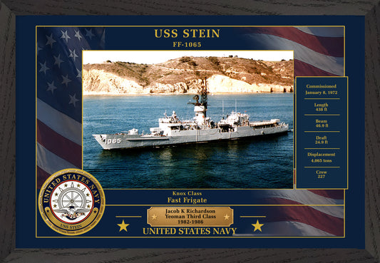 USS Stein FF-1065 Framed Patriotic Photo