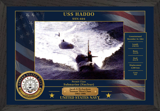 USS Haddo SSN-604 Framed Patriotic Photo