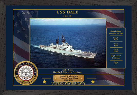 USS Dale CG-19 Framed Patriotic Photo