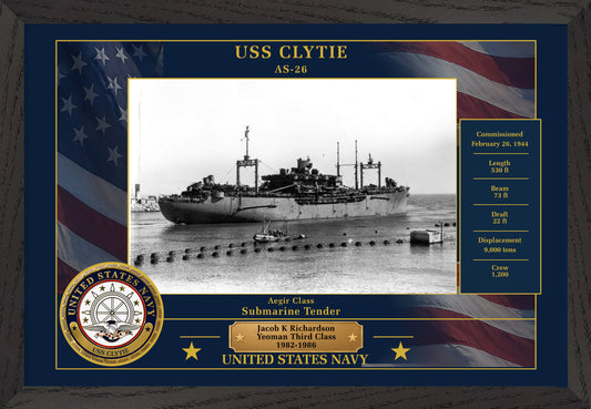 USS Clytie AS-26 Framed Patriotic Photo