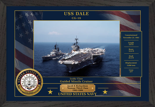 USS Dale CG-19 Framed Patriotic Photo