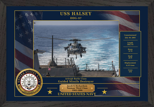 USS Halsey DDG-97 Framed Patriotic Photo