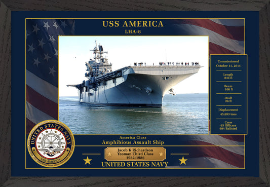 USS America LHA-6 Framed Patriotic Photo