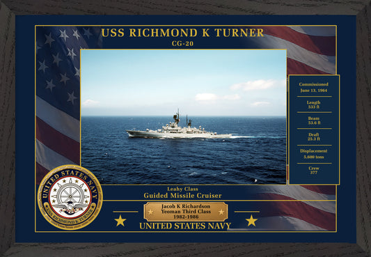 USS Richmond K Turner CG-20 Framed Patriotic Photo