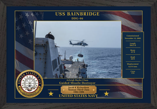 USS Bainbridge DDG-96 Framed Patriotic Photo