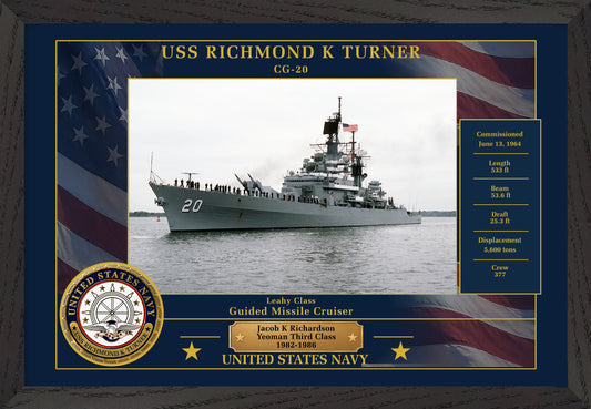 USS Richmond K Turner CG-20 Framed Patriotic Photo
