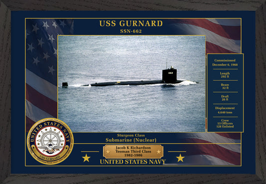 USS Gurnard SSN-662 Framed Patriotic Photo