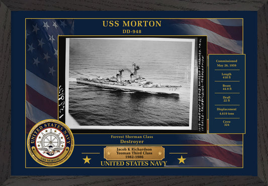 USS Morton DD-948 Framed Patriotic Photo