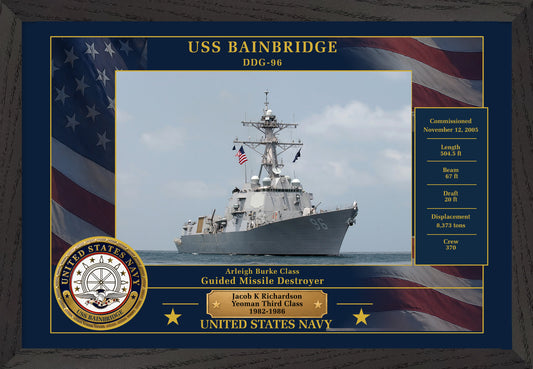 USS Bainbridge DDG-96 Framed Patriotic Photo