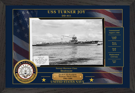 USS Turner Joy DD-951 Framed Patriotic Photo