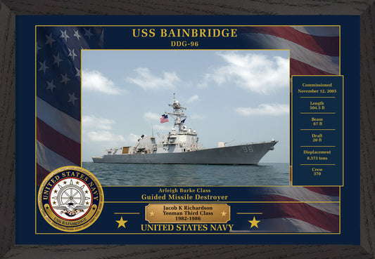 USS Bainbridge DDG-96 Framed Patriotic Photo