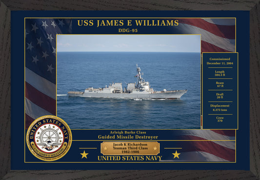 USS James E Williams DDG-95 Framed Patriotic Photo