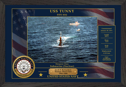 USS Tunny SSN-682 Framed Patriotic Photo