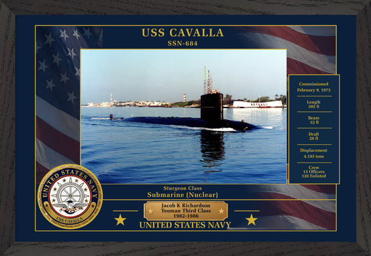 USS Cavalla SSN-684 Framed Patriotic Photo