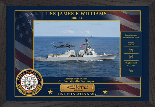 USS James E Williams DDG-95 Framed Patriotic Photo