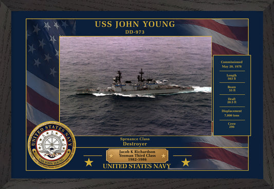 USS John Young DD-973 Framed Patriotic Photo