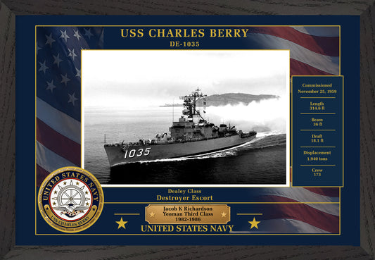 USS Charles Berry DE-1035 Framed Patriotic Photo