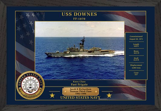 USS Downes FF-1070 Framed Patriotic Photo