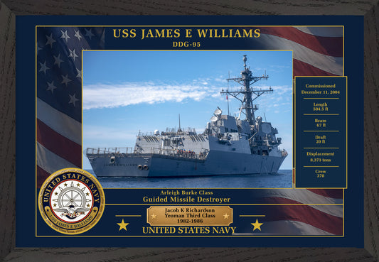 USS James E Williams DDG-95 Framed Patriotic Photo