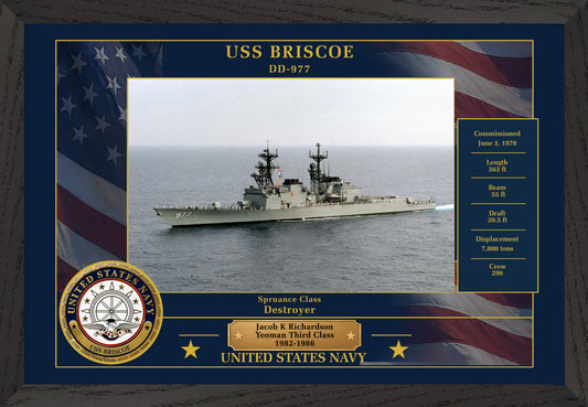 USS Briscoe DD-977 Framed Patriotic Photo