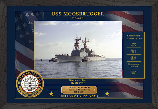 USS Moosbrugger DD-980 Framed Patriotic Photo