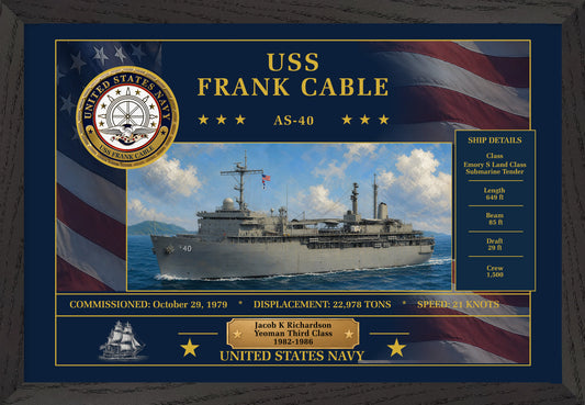 USS Frank Cable AS-40 Framed Patriotic Art