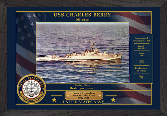 USS Charles Berry DE-1035 Framed Patriotic Photo