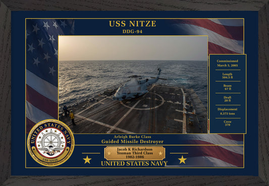 USS Nitze DDG-94 Framed Patriotic Photo