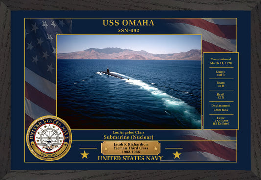 USS Omaha SSN-692 Framed Patriotic Photo