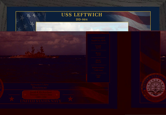 USS Leftwich DD-984 Framed Patriotic Photo