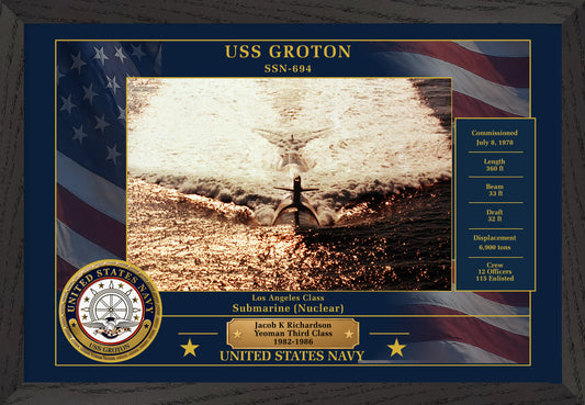 USS Groton SSN-694 Framed Patriotic Photo