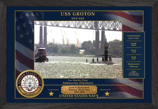 USS Groton SSN-694 Framed Patriotic Photo