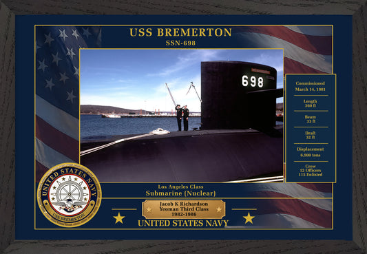 USS Bremerton SSN-698 Framed Patriotic Photo