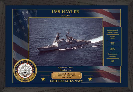 USS Hayler DD-997 Framed Patriotic Photo