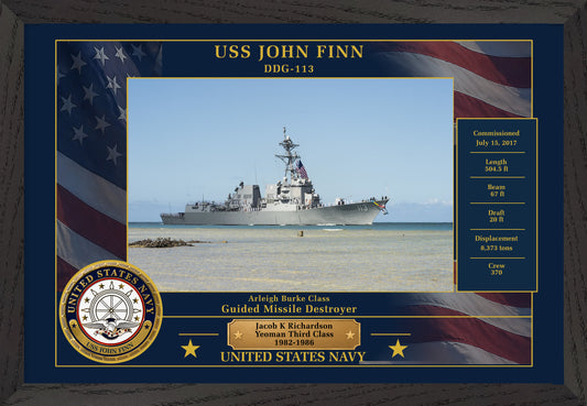 USS John Finn DDG-113 Framed Patriotic Photo