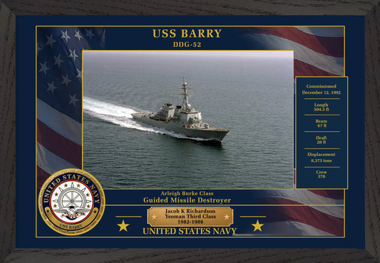 USS Barry DDG-52 Framed Patriotic Photo