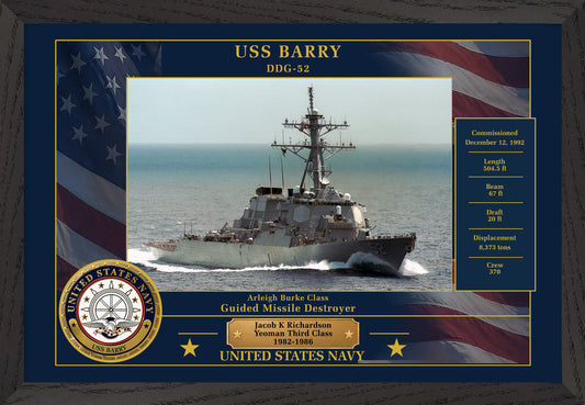 USS Barry DDG-52 Framed Patriotic Photo