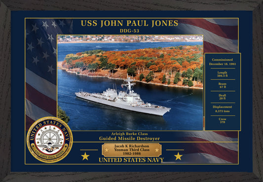 USS John Paul Jones DDG-53 Framed Patriotic Photo