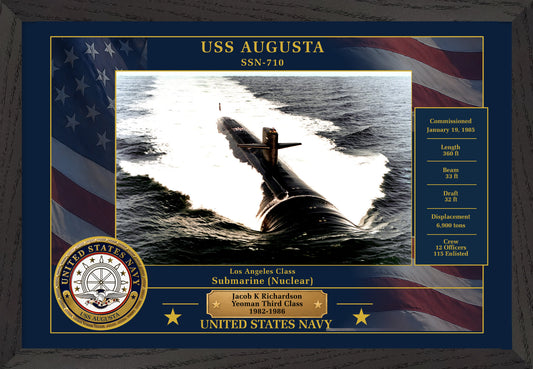 USS Augusta SSN-710 Framed Patriotic Photo