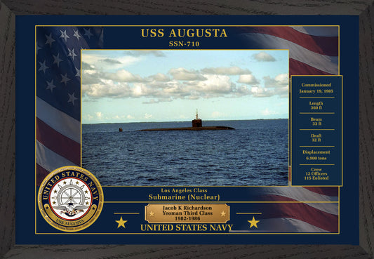 USS Augusta SSN-710 Framed Patriotic Photo