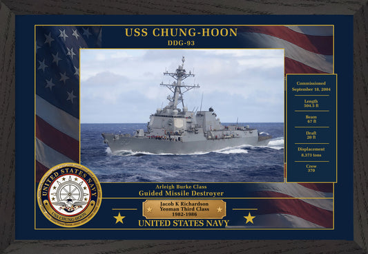 USS Chung Hoon DDG-93 Framed Patriotic Photo