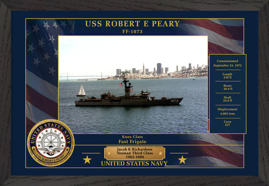 USS Robert E Peary FF-1073 Framed Patriotic Photo