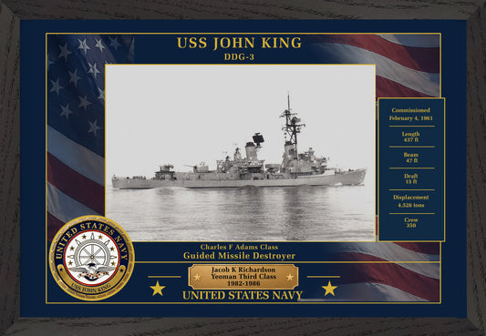 USS John King DDG-3 Framed Patriotic Photo