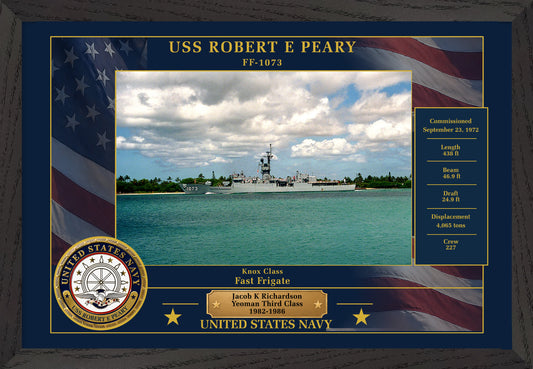 USS Robert E Peary FF-1073 Framed Patriotic Photo