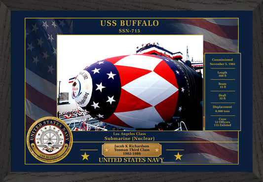 USS Buffalo SSN-715 Framed Patriotic Photo